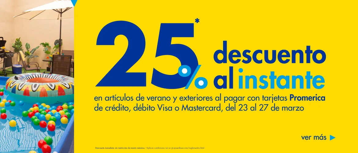 25% descuento al instante en artículos de verano y exteriores con Promerica | Ferretería EPA